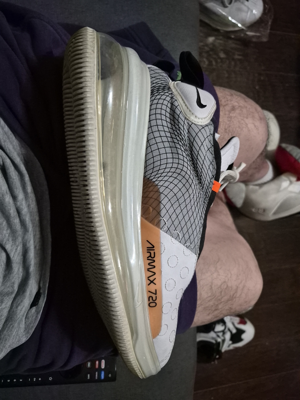 Nike Air Max 720 Men’s Gray, White & Orange Accent Sneaker